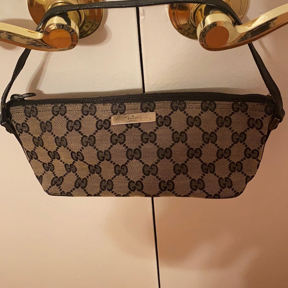•GUCCI• GG Monogram Canvas Leather Shoulder Bag